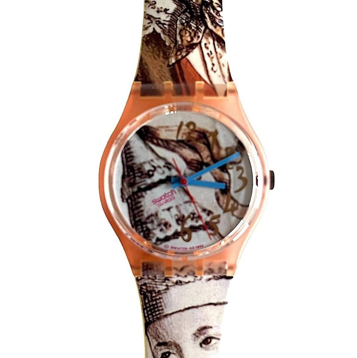 *MINT VINTAGE* 1993 Swatch Originals MASQUERADE GP105 Collectors Watch *RARE* Vintage Swatch Watch 1993 Masquerade New Old Stock in  main image 2