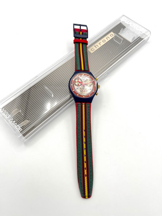 未使用品 スウォッチ クロノグラフ MOON DATE SCN402 1995年 Swatch