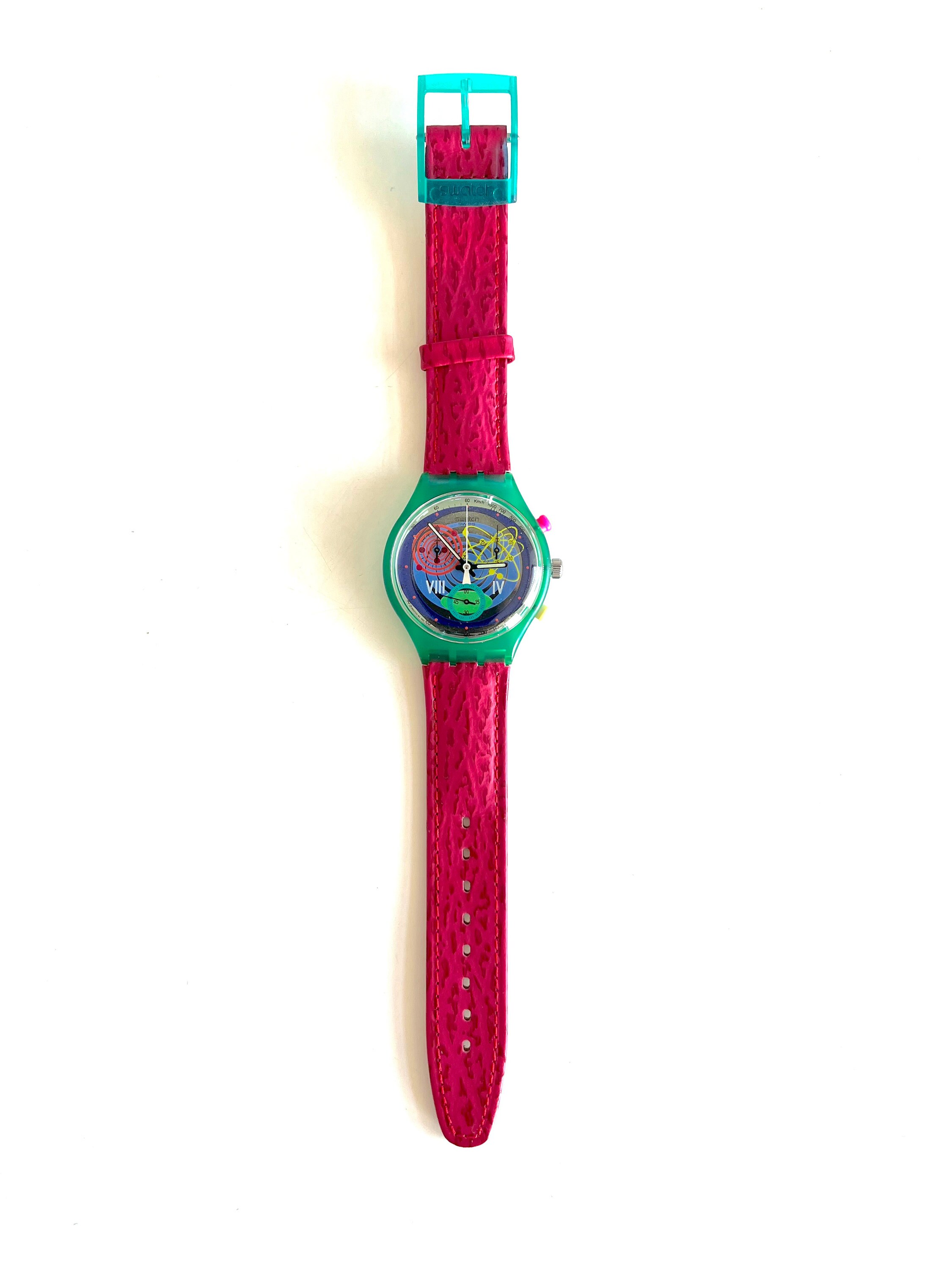 Swatch Chrono VIntage 1993年 Vintage 1993 Swatch Chrono PINK SPRINGS SCL103 - Unworn Mint
