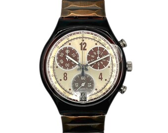 新品 : ヴィンテージ 1994 スウォッチ クロノ INSPYRAL SCG102 - 未