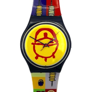 Vintage 1999 Swatch Gent AFRICAN BBQ GN179 - mint unworn condition - running with new battery - 34mm diameter - new in box