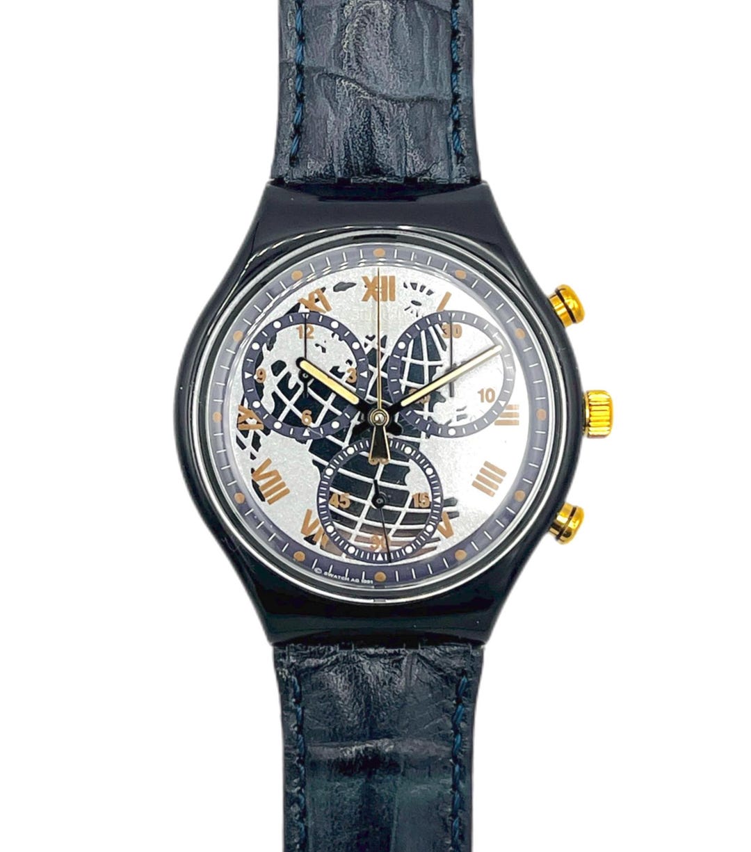 1992 Swatch Chrono TIMELESS ZONE SCN104 - New in Box - 37mm