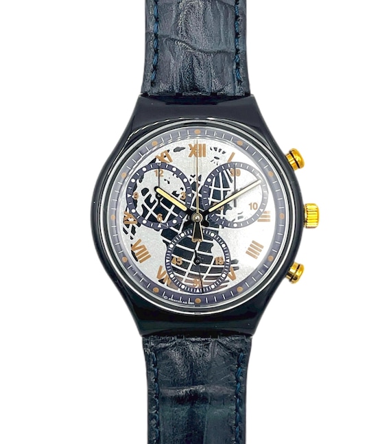 1992 Swatch Chrono TIMELESS ZONE SCN104 - New in Box - 37mm