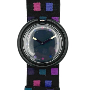 1992 Pop Swatch CHECKS PWB172 - new in box vintage watch - perfect retro gift - 39mm diameter