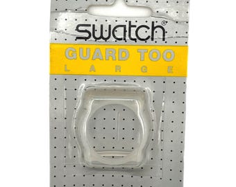 Vintage transparent Swatch GUARD TOO Large for 34mm dial watches - new in unopened blister