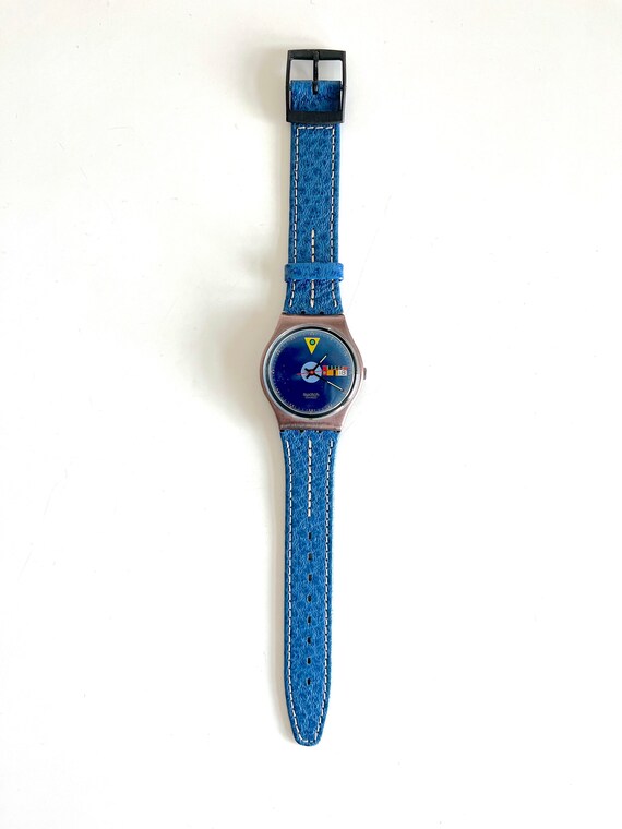 NEW in box 1989 vintage Swatch Gent TANGO AZUL GX… - image 2