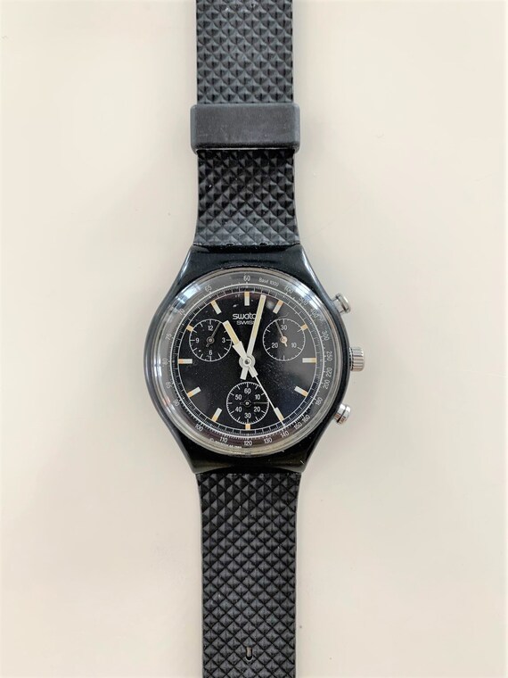 swatch chronograph black
