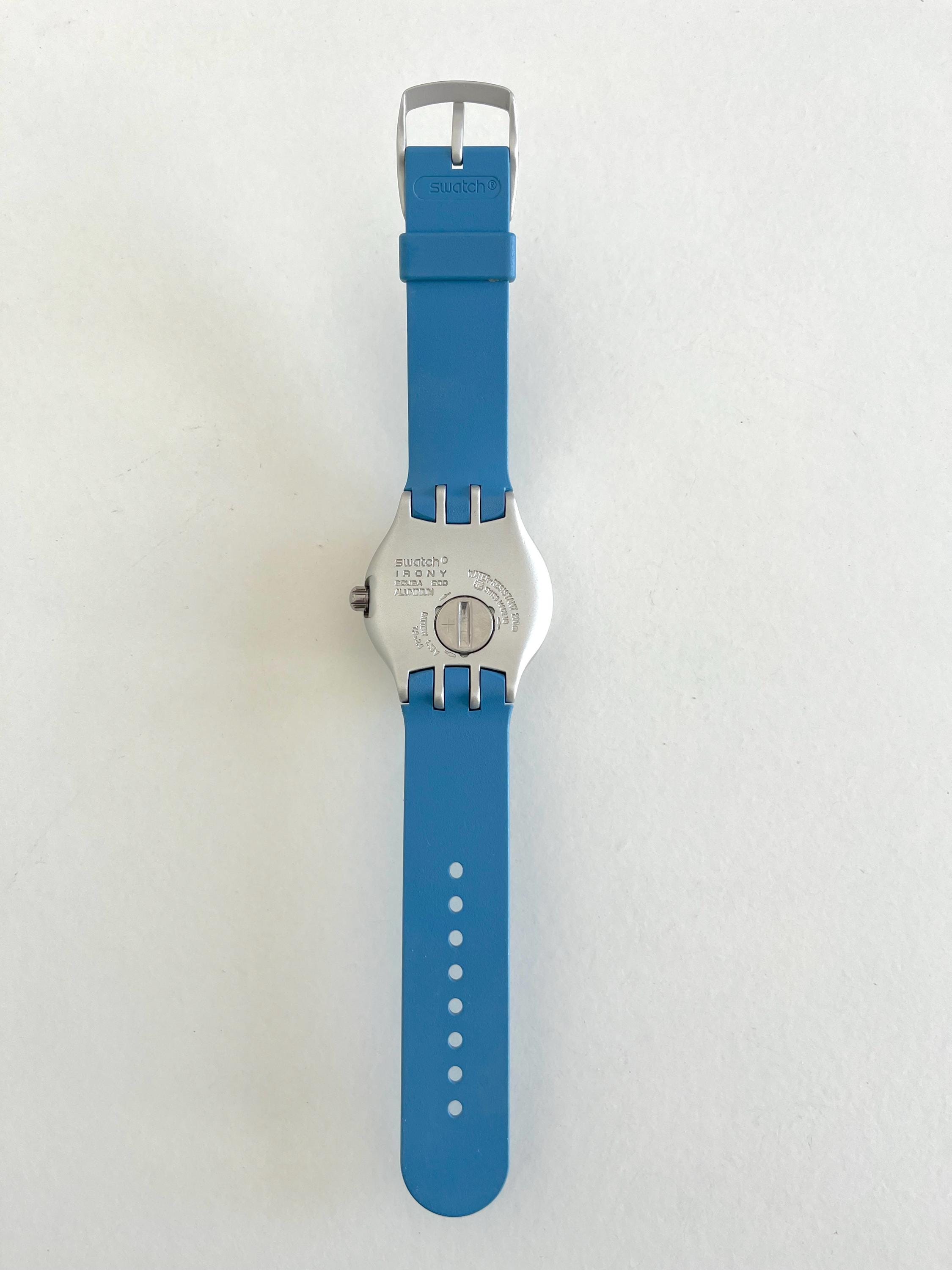 Vintage Swatch IRONY Scuba YDS402 Water Reflex Blue Dial Steel Date No Band Vintage Swatch Irony Scuba 200 BLUE SQUID YDS4020 - Unworn  main image 3