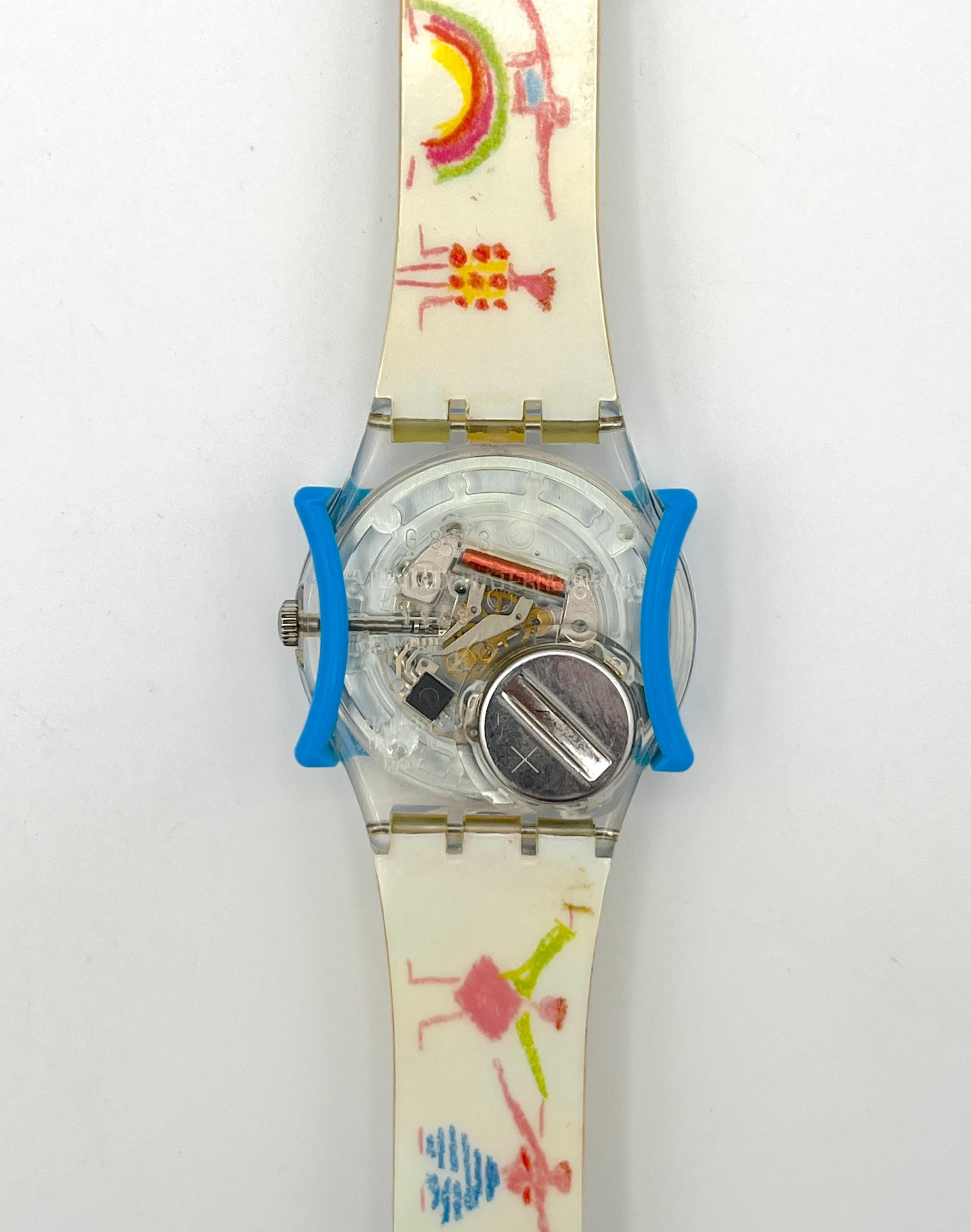 Vintage Blue Swatch GUARD TOO Large for 34mm Diameter 