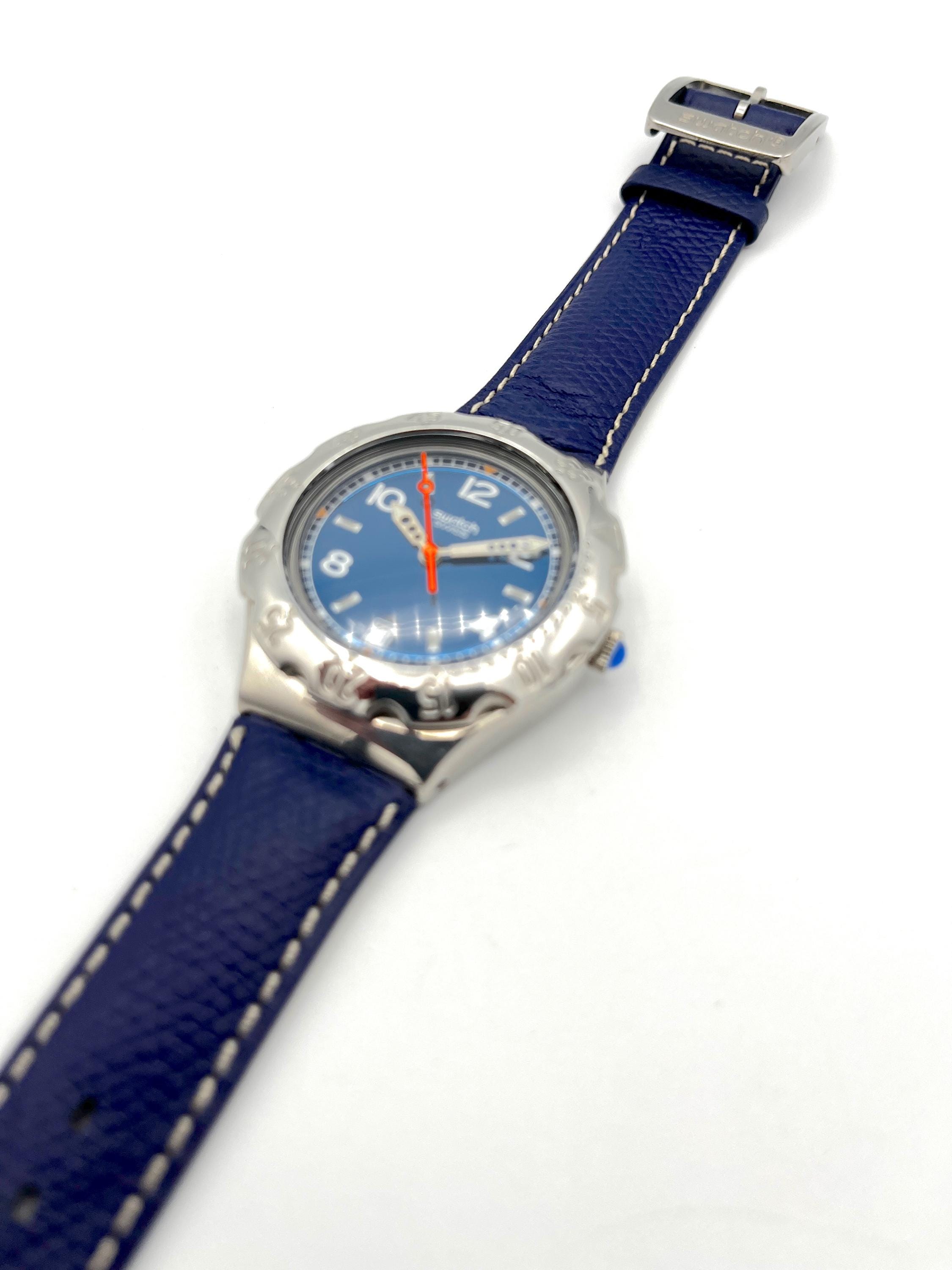 Vintage Swatch IRONY Scuba YDS402 Water Reflex Blue Dial Steel Date No Band 1996 Swatch Irony Scuba 200 WATER REFLEX YDS402 - Vintage  main image 2