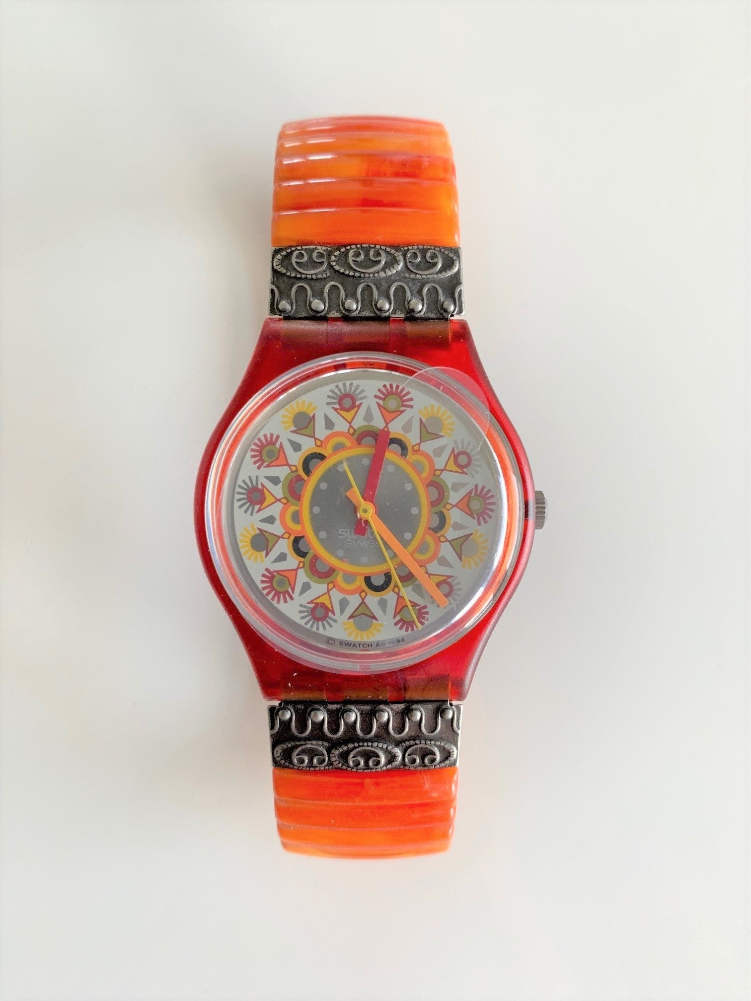 90s Rare CURRY POWDER GR125 Swatch | 1994 Indian Mandala Swatch Watch –  Vintage Radar