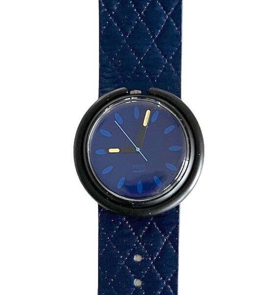 1992 Pop Swatch SPORTING CLUB PWB165 classic 90s Swiss quality dark blue  watch with 39mm diameter