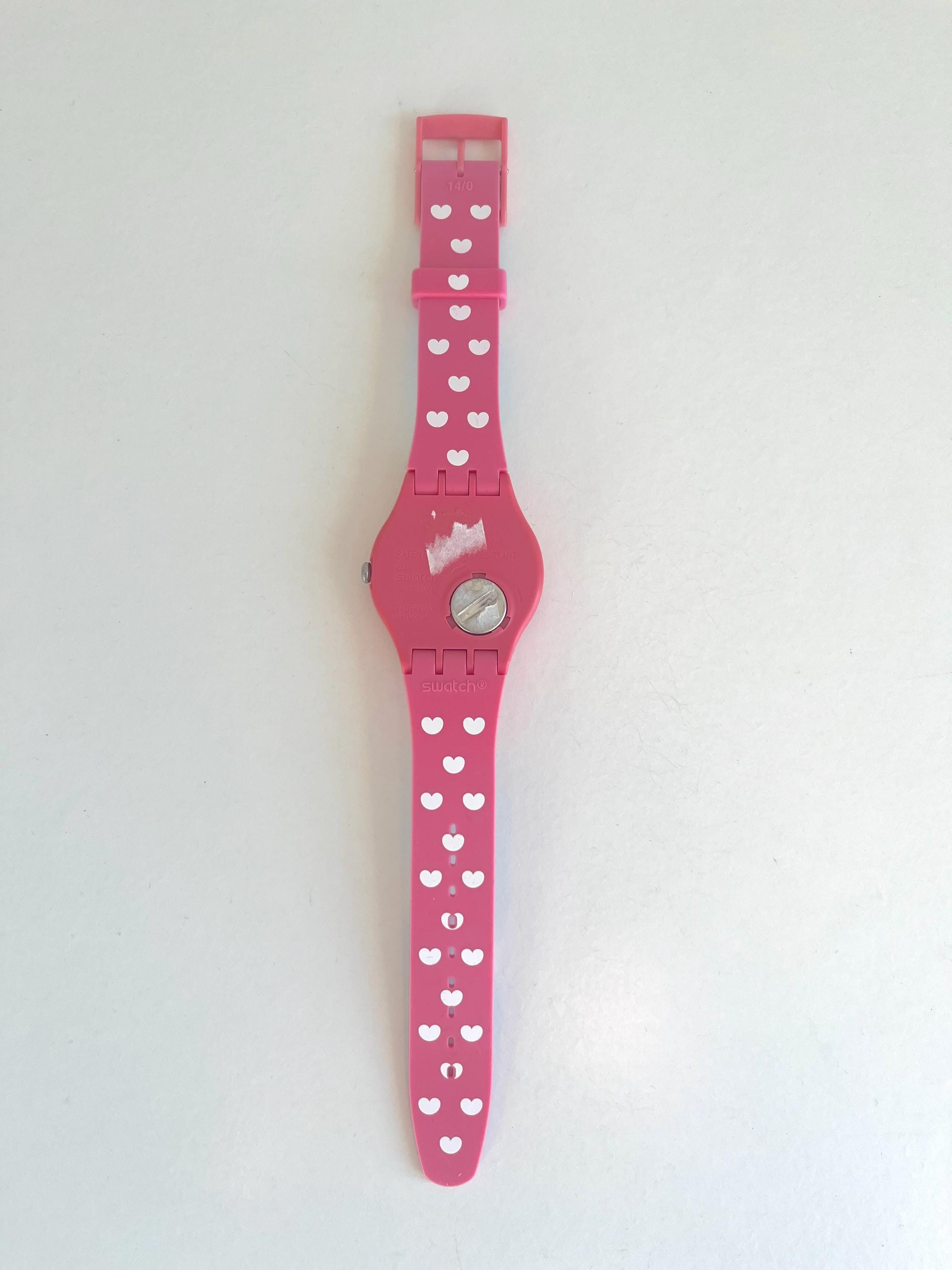 Swatch Watch - SUOZ190 - CHOUPINOU Swatch Choupinou Pink Dial Pink and Blue Silicone Ladies  main image 3