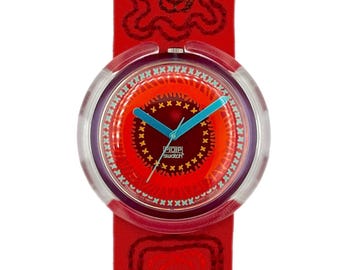 1995 Midi Pop Swatch MILLE FEUILLE PMO101 - 32 Mm - Preloved  display picture 1