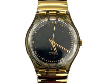 Vintage 1999 Swatch Flex SHEIKH GG183B - unworn mint condition - running with new battery - new in box - 34mm diameter