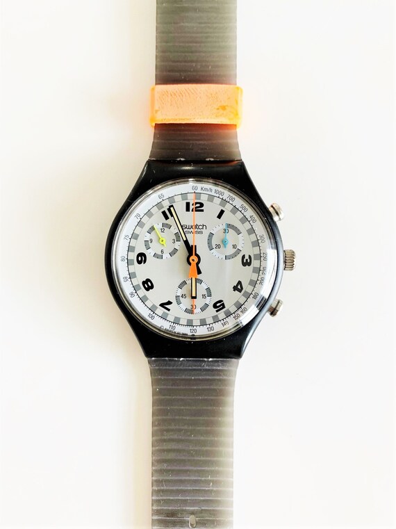 NOUVEAU : Swatch SCB105 Chrono SKATE BIKE vintage de 1990 | Etsy France