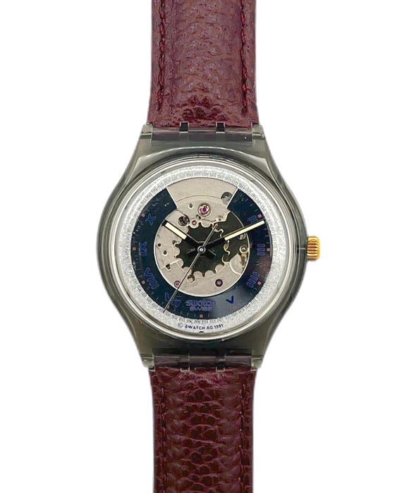 Vintage 1991 Swatch Automatic Rubin SAM100 - Unworn Mint Condition