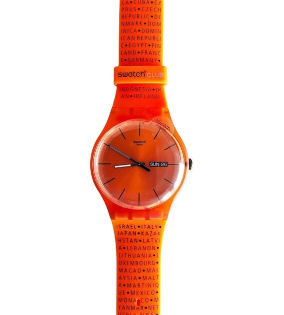 Swatch New Gent PUMPKIN REBEL 30 Years Club Kit SUOZS07 Mint Unworn Condition Running With New Battery 41mm New in Box Etsy Canada