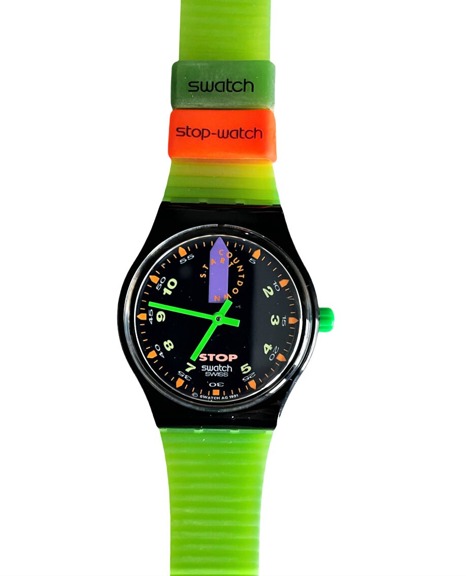 NEW : 1992 rare Swatch Stop-Watch JESS RUSH SSB100 unworn | Etsy België