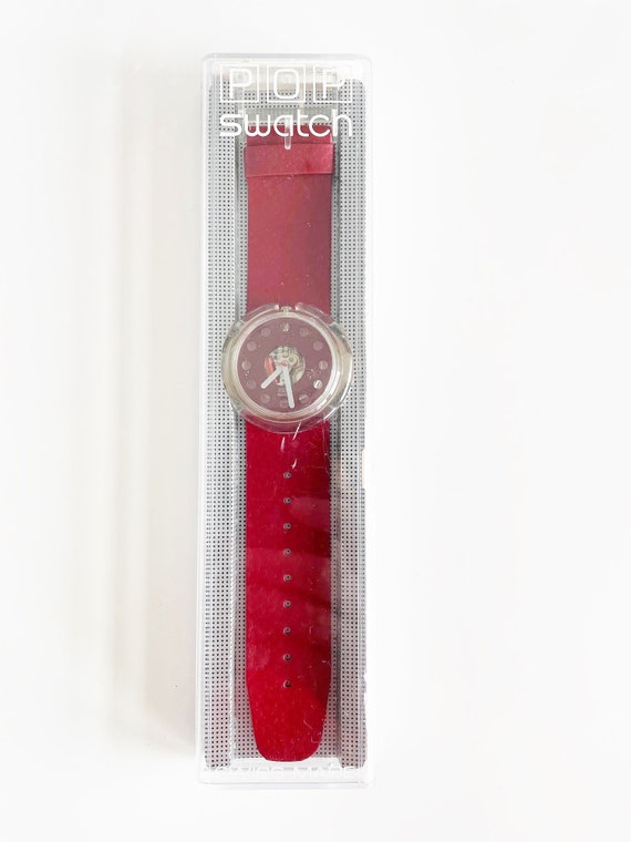 NEW in box from 1991 Pop Swatch PWK142 SECRET RED… - image 5