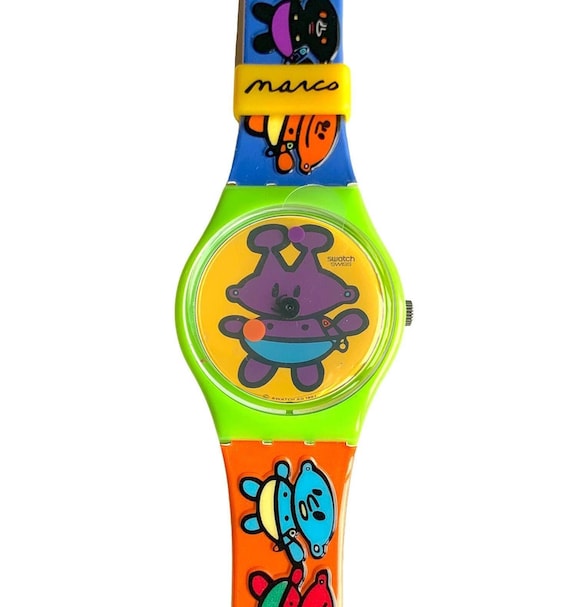 Vintage 1998 Swatch Watch Gent ALIEN BABY GG175 by Peter Marco 