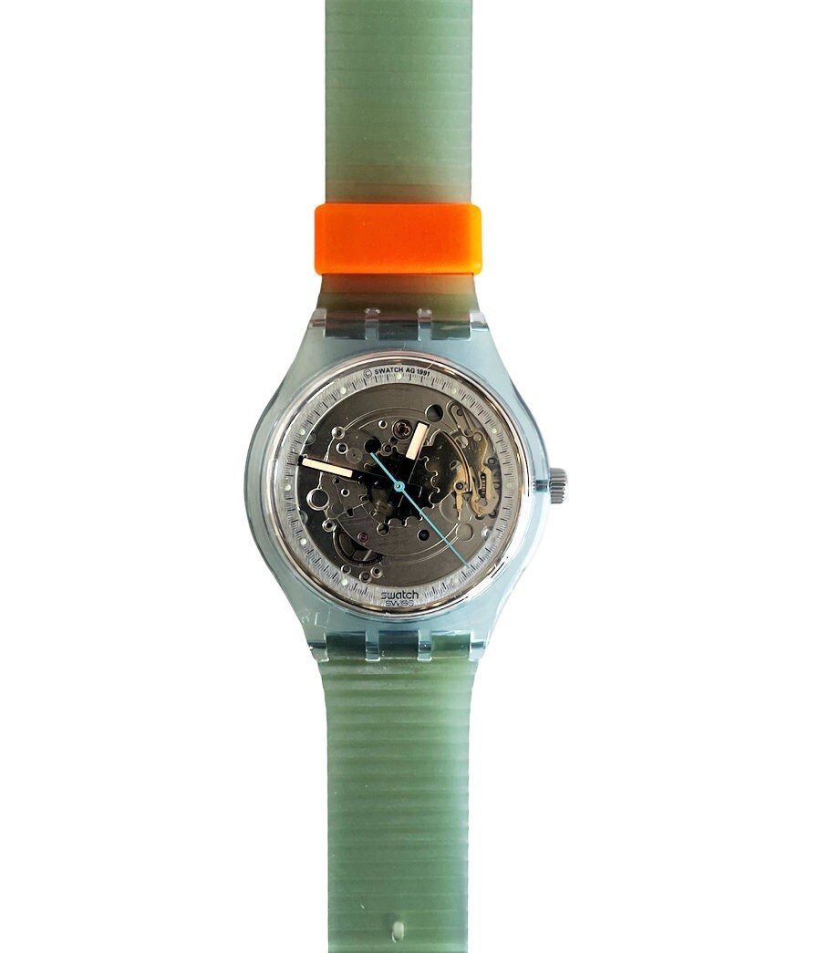 NEW in Box Vintage 1991 Swatch Automatic SAN100 BLUE MATIC Mint 