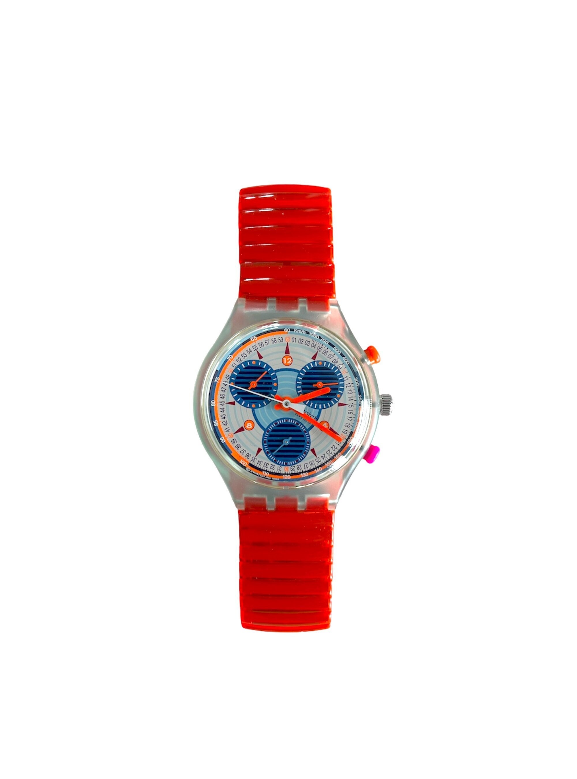 NUOVO in scatola del 1994 Swatch Chrono INSPYRAL SCG102 - mai