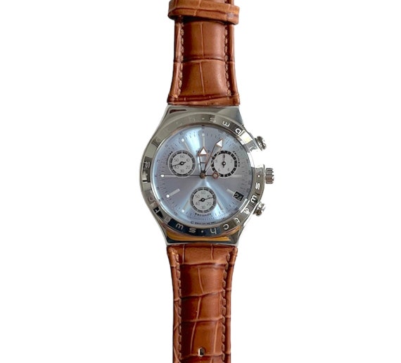 Vintage 1998 Swatch Irony Chrono WHEELING YCS408C unworn mint condition running with New battery 40mm New in box