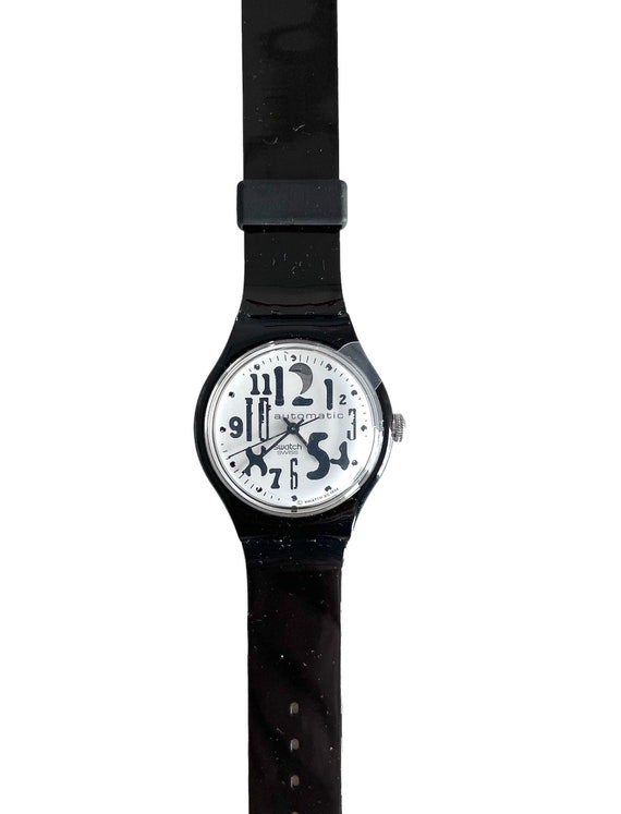 Vintage 1995 Swatch Automatic BLACKBOARD SAB103 Mint Unworn Condition Winds by Arm Movement 37mm Diameter Etsy Canada