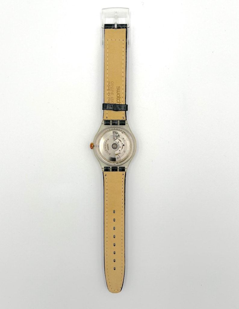 1993 Swatch Automatic NACHTIGALL SAK104 Vintage Swiss Mechanical Watch Black Blue Retro 90s image 6