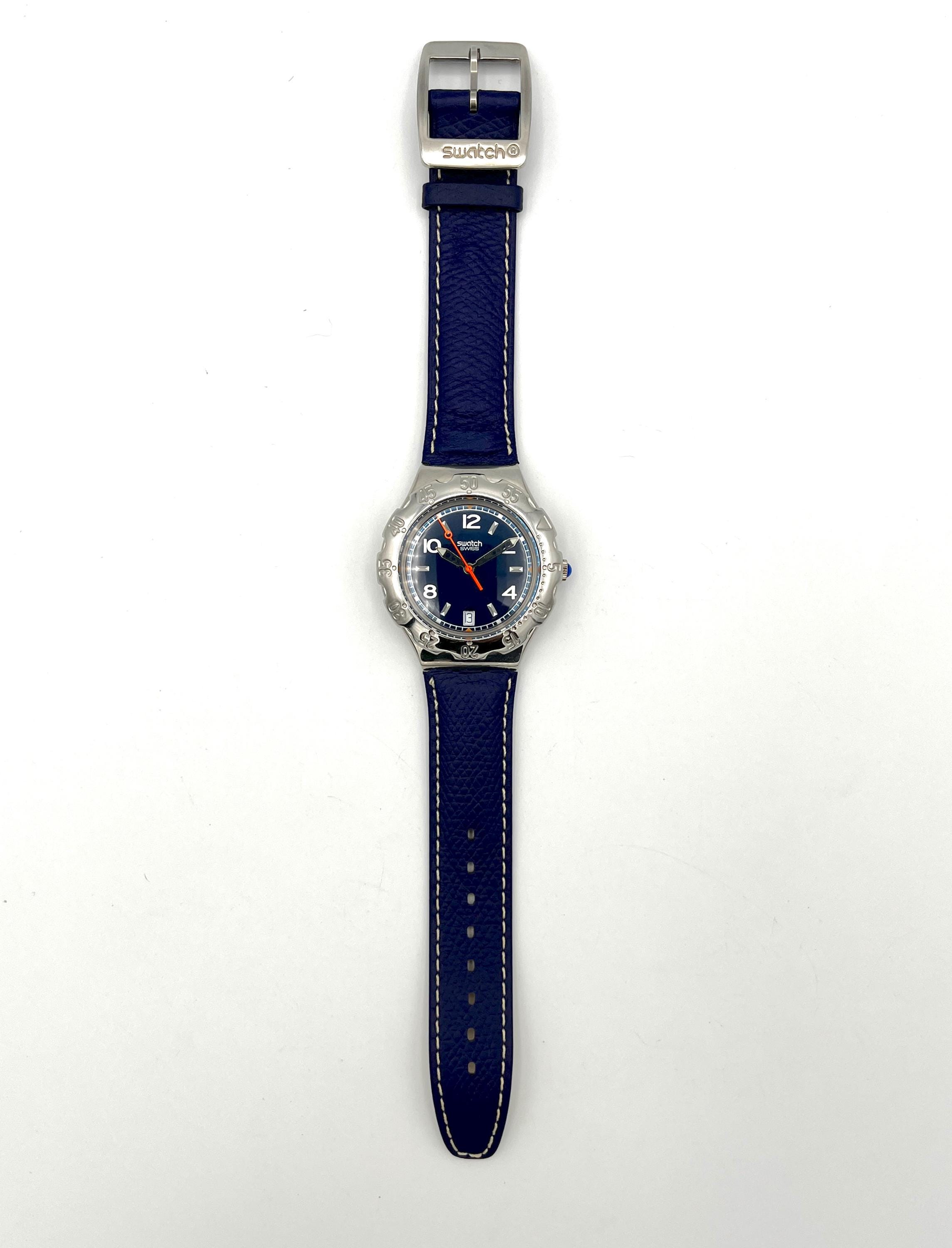 Vintage Swatch IRONY Scuba YDS402 Water Reflex Blue Dial Steel Date No Band 1996 Swatch Irony Scuba 200 WATER REFLEX YDS402 - Vintage  main image 3