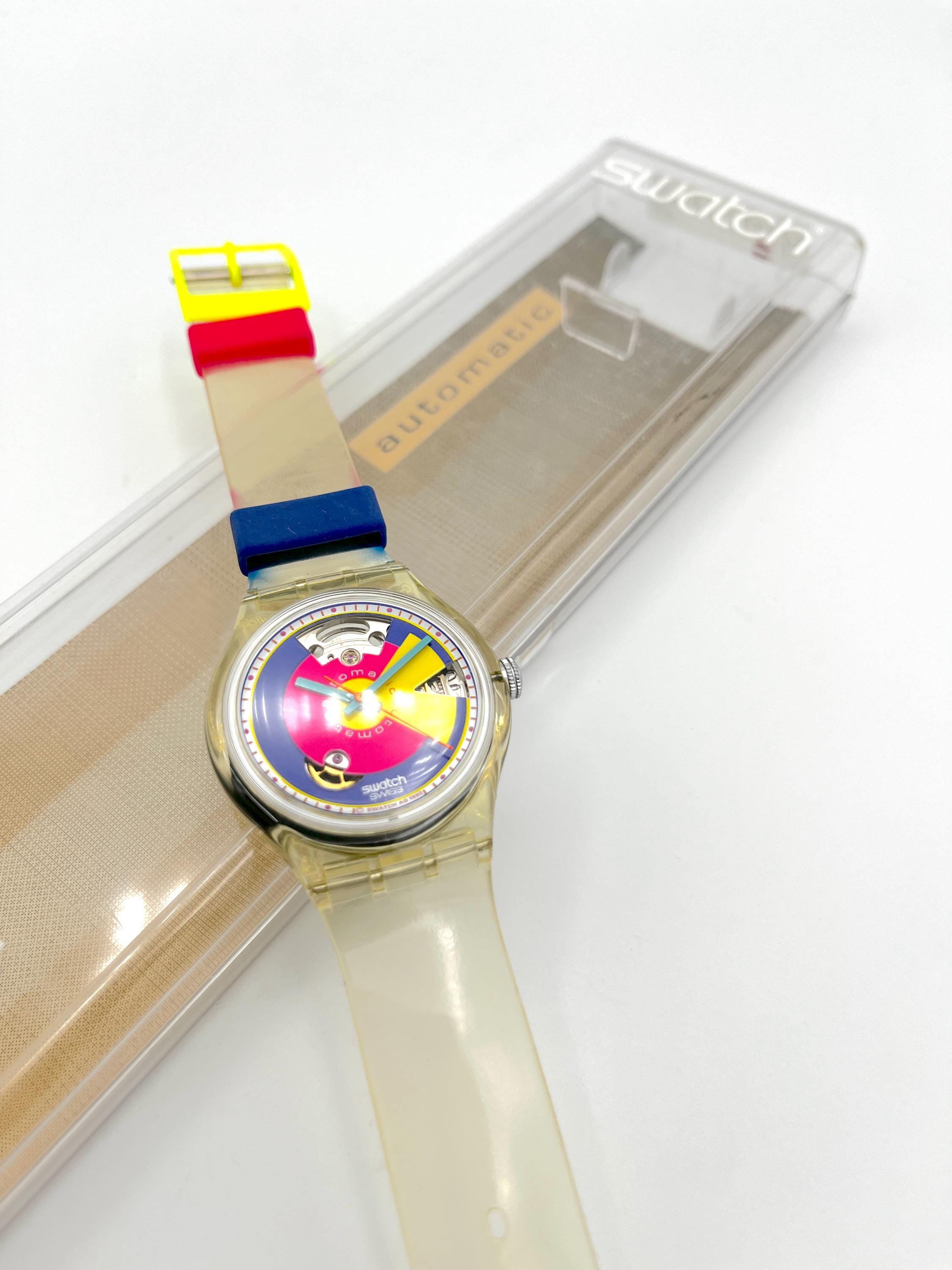 Vintage 1993 Swatch Automatic HAPPY WHEELS SAK109 - Mint Unworn