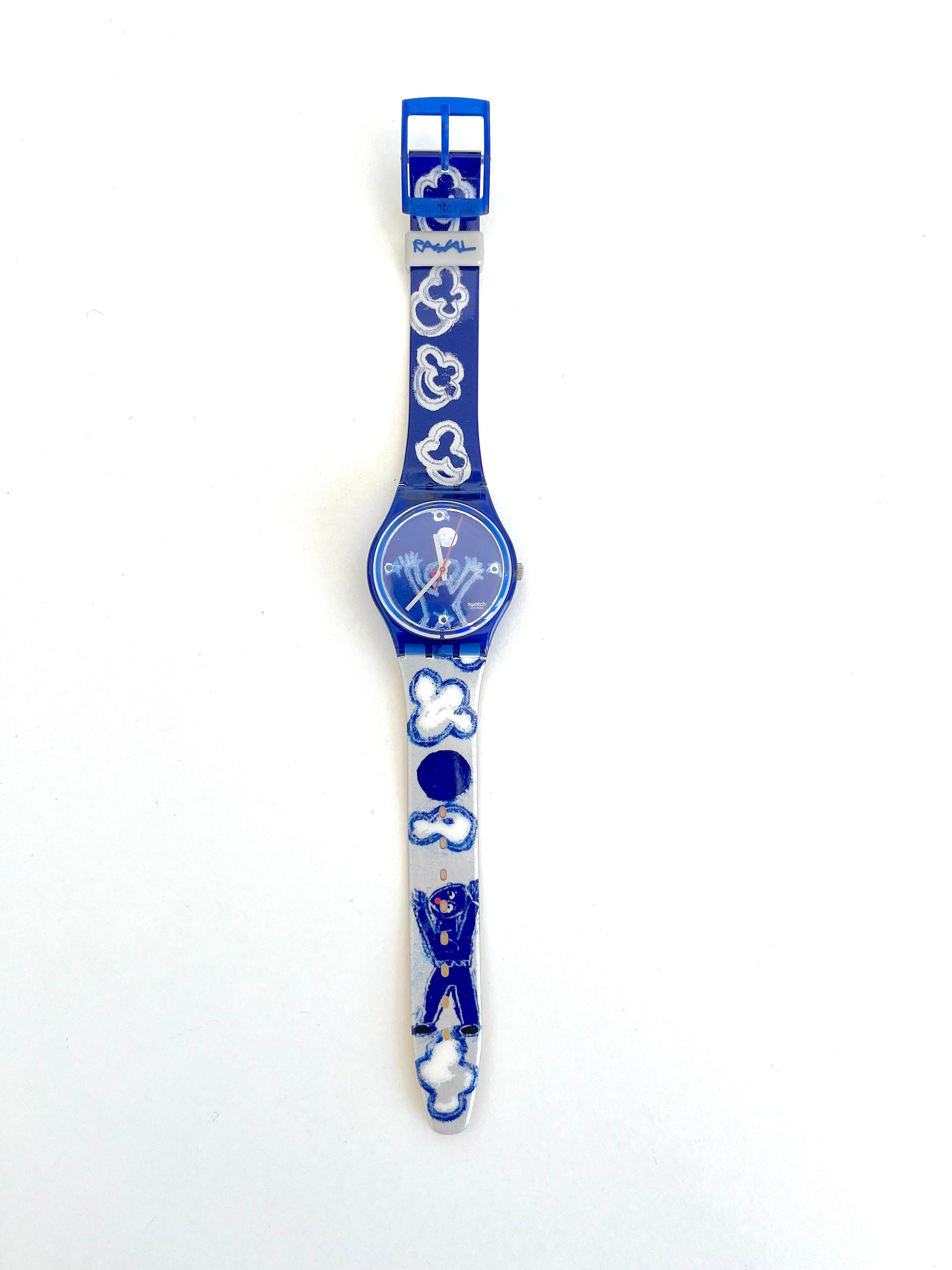 永ちゃん お揃い Swatch ❤価格8380(矢沢王)円　　　縁起特価 1997 Swatch Artist Special GN173 MOONCHILD by RASCAL - Unworn Mint