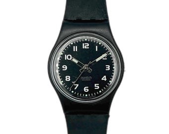 1999 Swatch Lady RISTRETTO LB147 - unworn mint running condition 25mm diameter vintage black Swatch watch