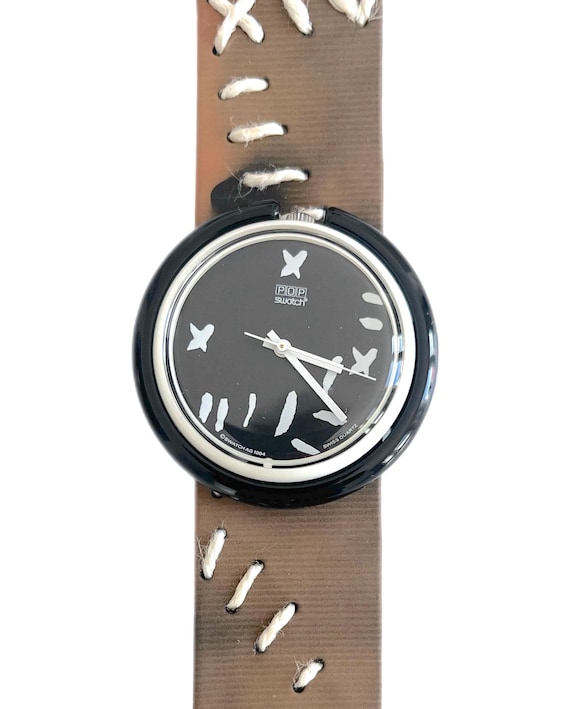 Vintage 1995 Midi Pop Swatch BLACK WIDOW PMW100 - New in Box  display picture 2