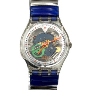Vintage 1996 Swatch Flex COLOR FISH GK215A - unworn mint condition - running with new battery - new in box - 34mm diameter