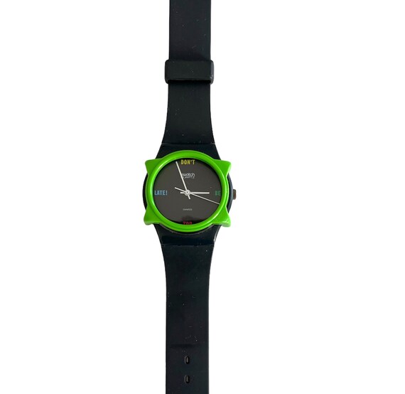 NEW : vintage green Swatch GUARD TOO for 34mm dia… - image 2