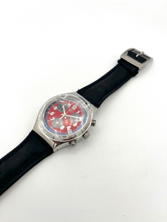 未使用】swatch IRONY スイス製 赤ベルト ライト付き スウォッチ 