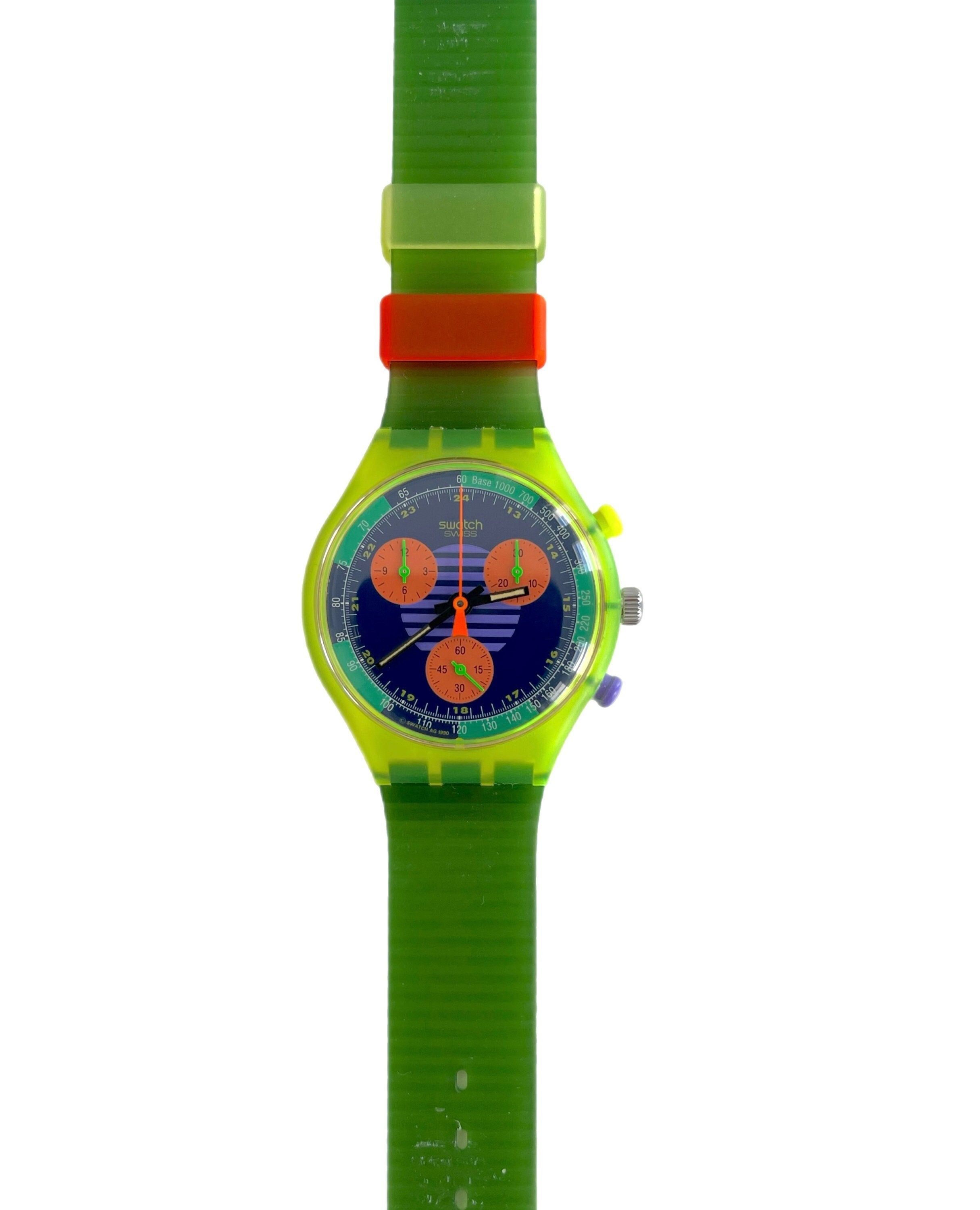 Vintage 1991 Rare Swatch Chrono NEO WAVE SCJ100 Mint and Unworn Condition New Battery Installed 37mm Diameter New in Box Etsy Australia