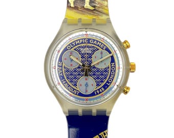 1995 Swatch Chrono LONDON 1948 SCZ102 - 37mm diameter - new in box