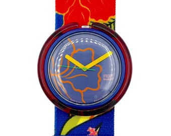 1993 Pop Swatch PWN109 CHICHICASTENANGO - new in box - large size 39mm diameter - fresh battery installed