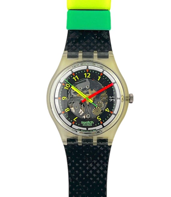 1992 Swatch Gent BLACK LINE GK402 - New in Box Vintage Watch  display picture 2