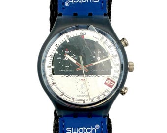 新品 : ヴィンテージ 1994 スウォッチ クロノ INSPYRAL SCG102 - 未