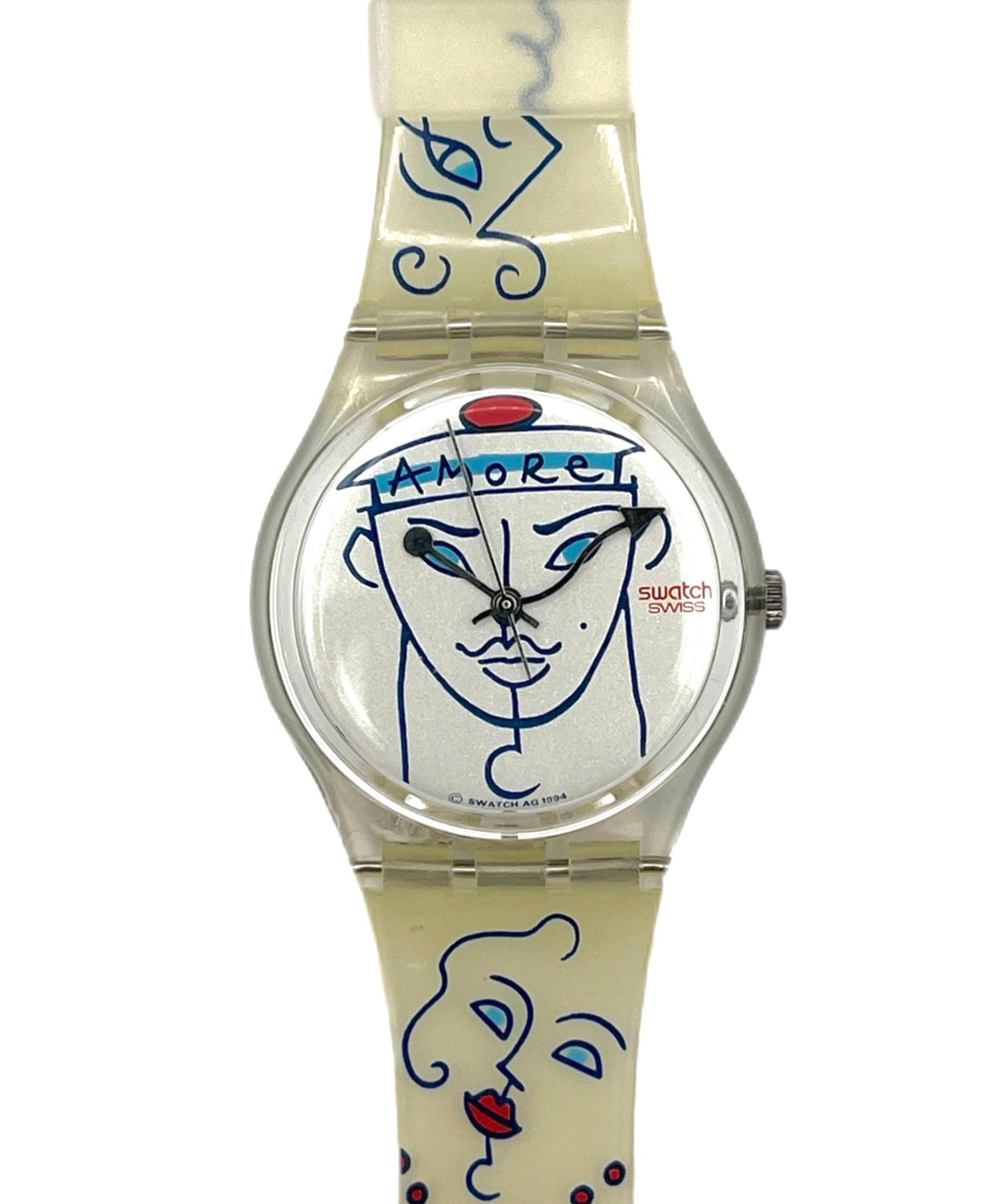 Swatch Watch - GK207 - FLOWERS Swatch Flowers Watch Men 34mm White Dial Clear Case GK207  main image 3