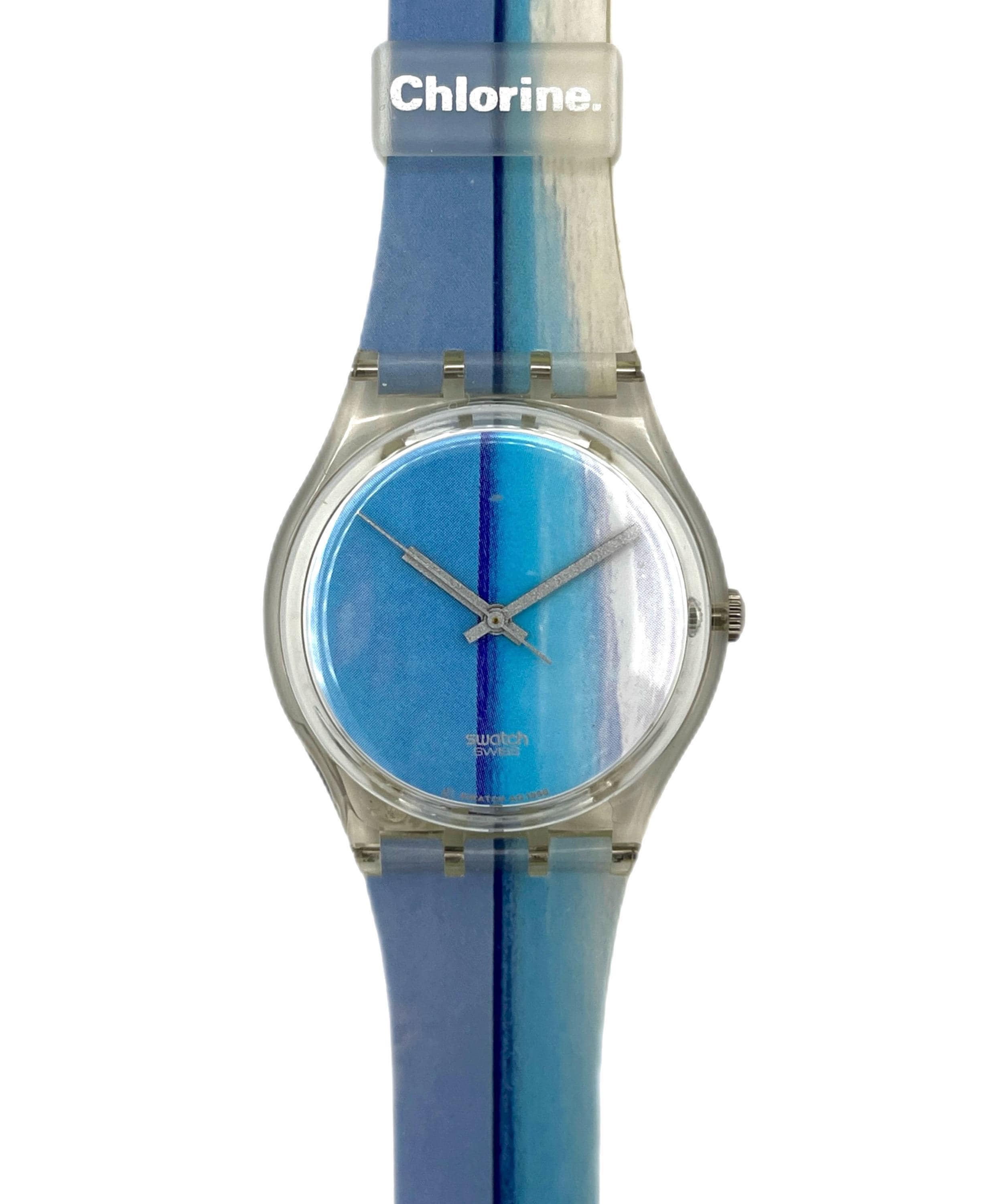 Vintage 1997 Swatch Gent CHLORINE GK242 – läuft mit neuer Batterie – 34 mm  – neu in der Box