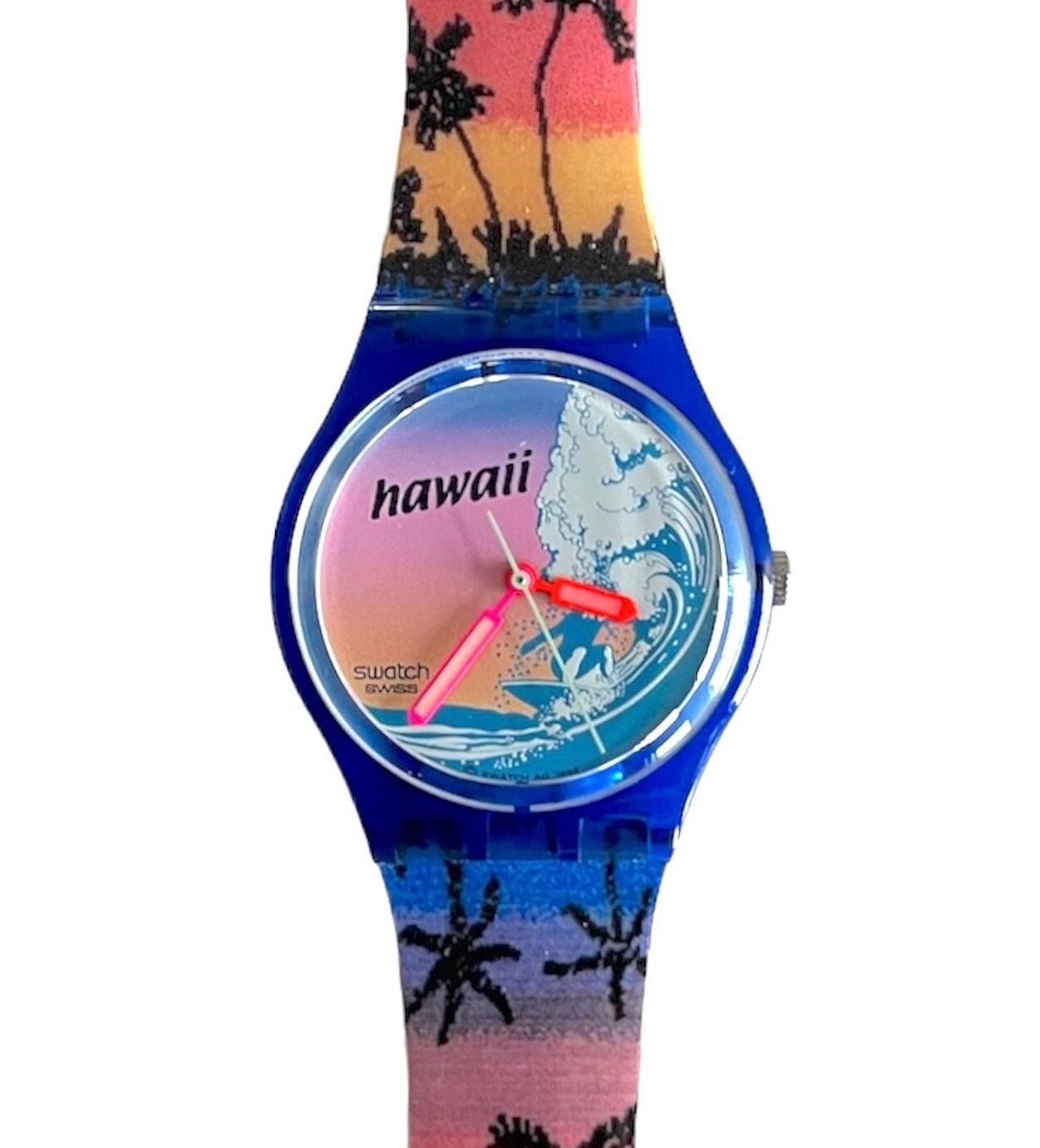 GN188 Swatch Hawaii Tropical Delight Watch Vintage 1991 Surfer Wave Palm Tree Aloha on your wrist! ?✨ My collab with @swatch is here  main image 2
