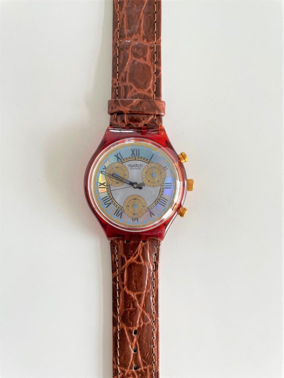 NUEVO : Swatch SCF100 Chrono ROMAIN vintage de 1995 sin usar | Etsy España