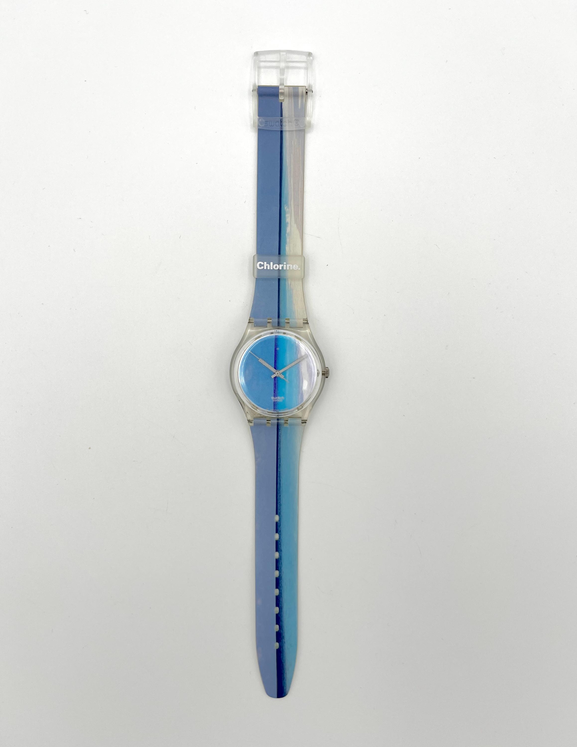 Vintage 1997 Swatch Gent CHLORINE GK242 - Running With New Battery 