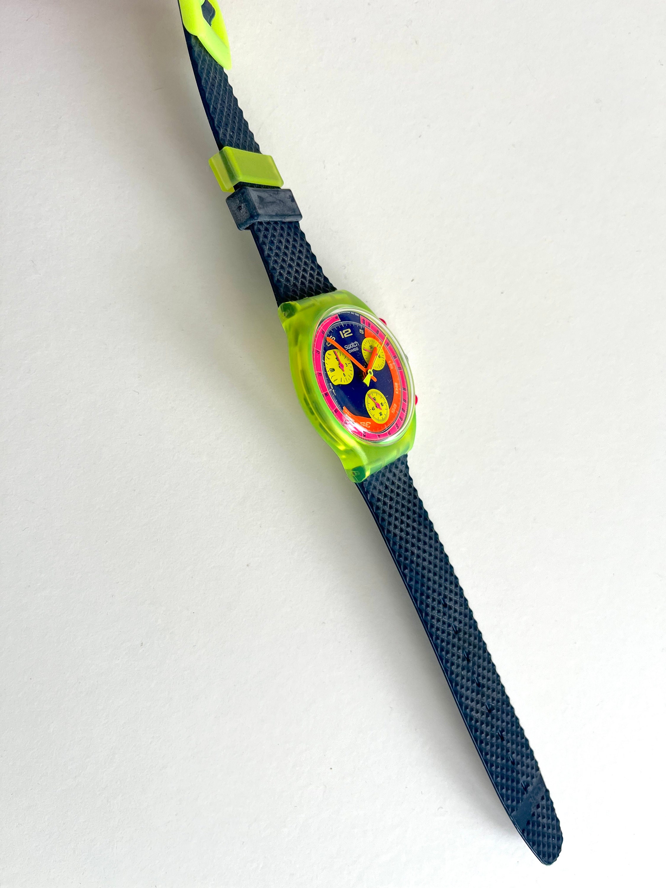 1992 Swatch Chrono GRAND PRIX SCJ101 - Unworn Mint Condition - All