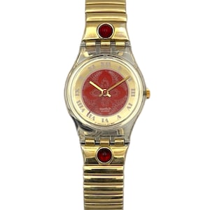 Vintage 1993 Swatch Lady TOURMALINE LK142 - new in box - mint unworn condition - new battery installed - 25mm lady size diameter